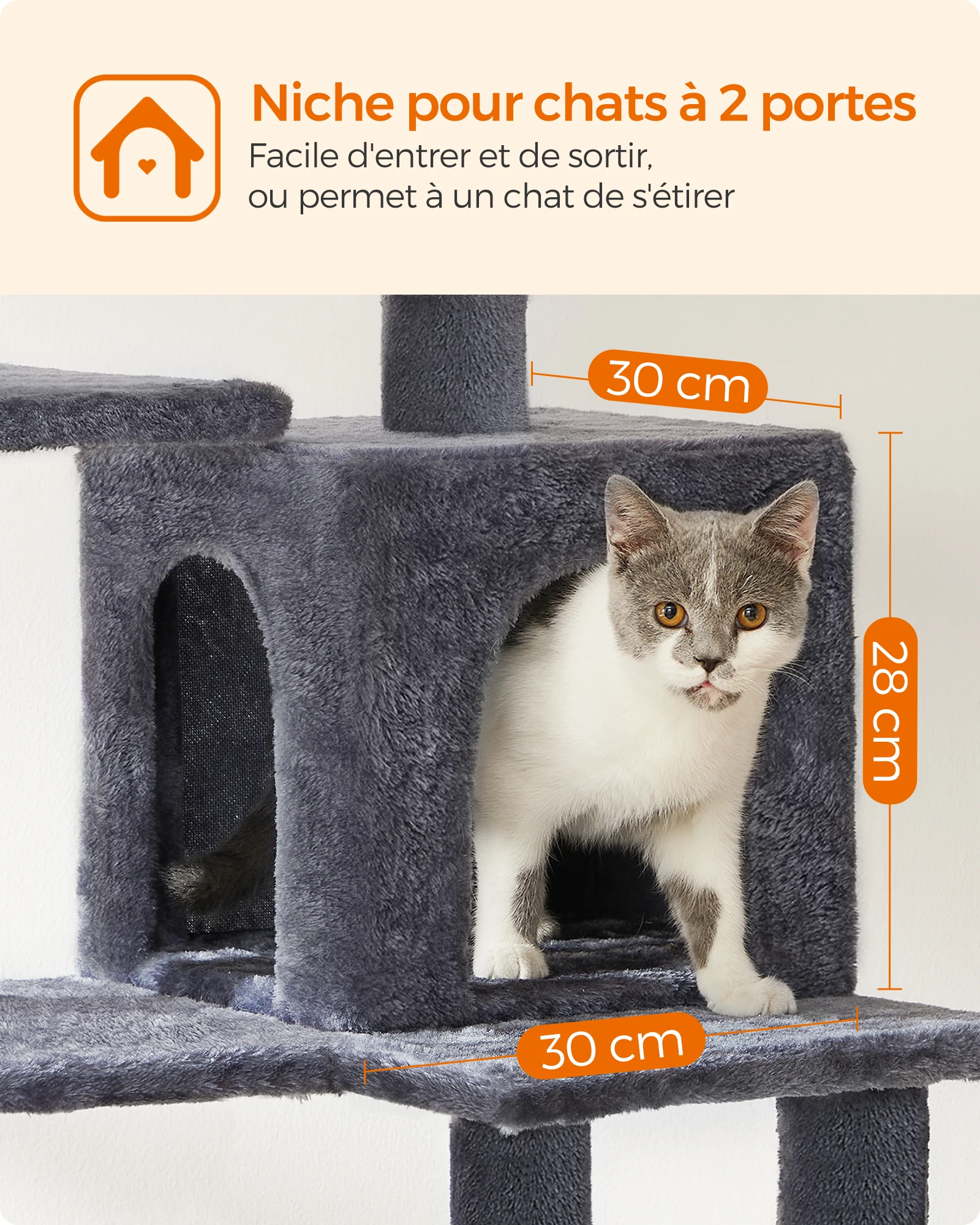 Arbre à Chat gris foncé - Hauteur 143cm – Image 3