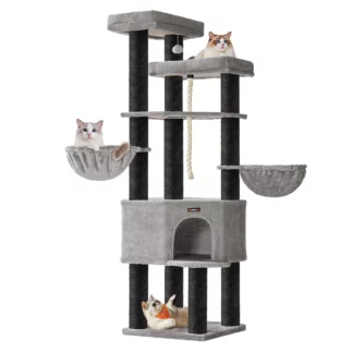 Arbre à Chat XXL gris clair - Hauteur 187cm
