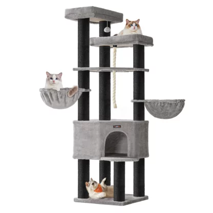 Arbre à Chat XXL gris clair - Hauteur 187cm