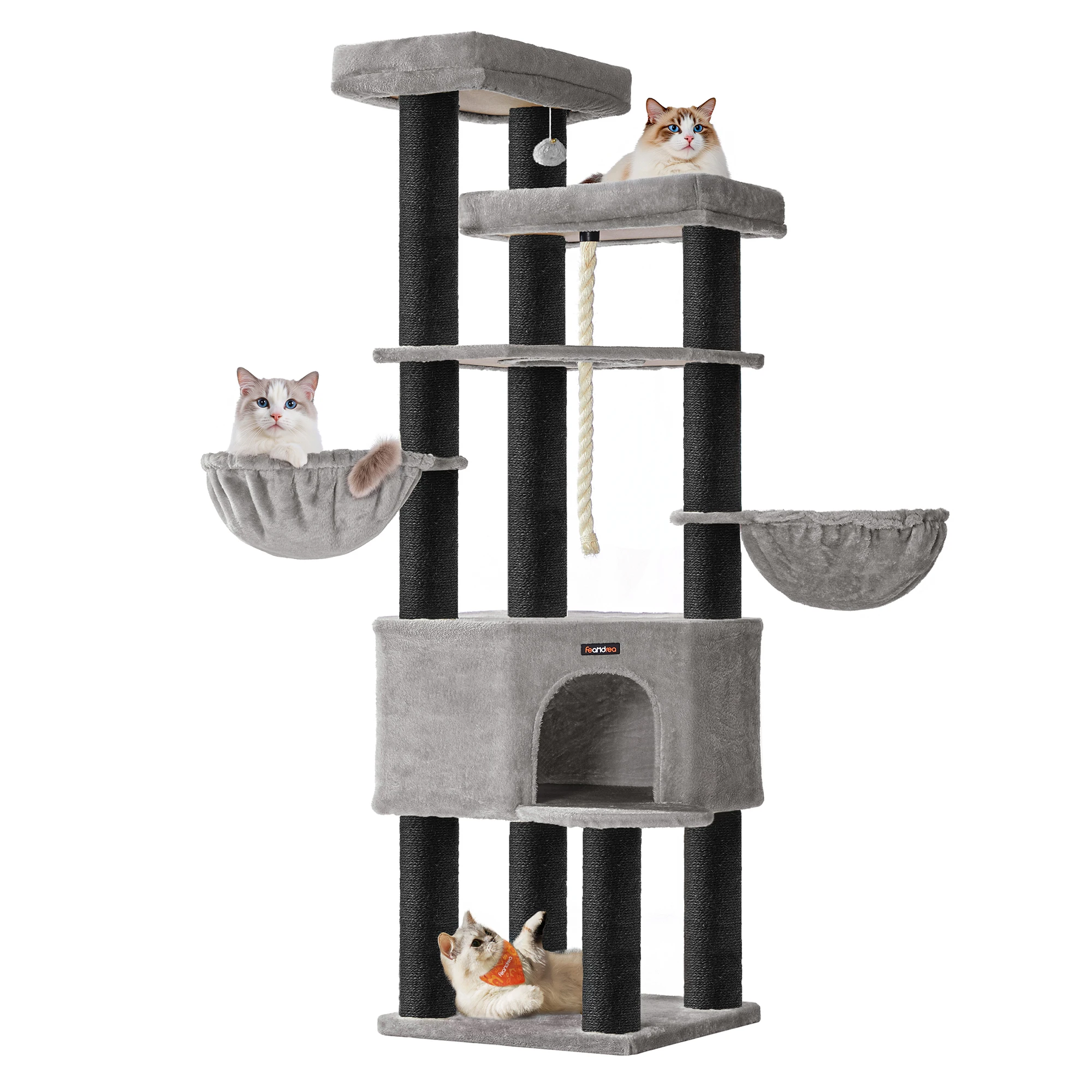 Arbre à Chat XXL gris clair - Hauteur 187cm