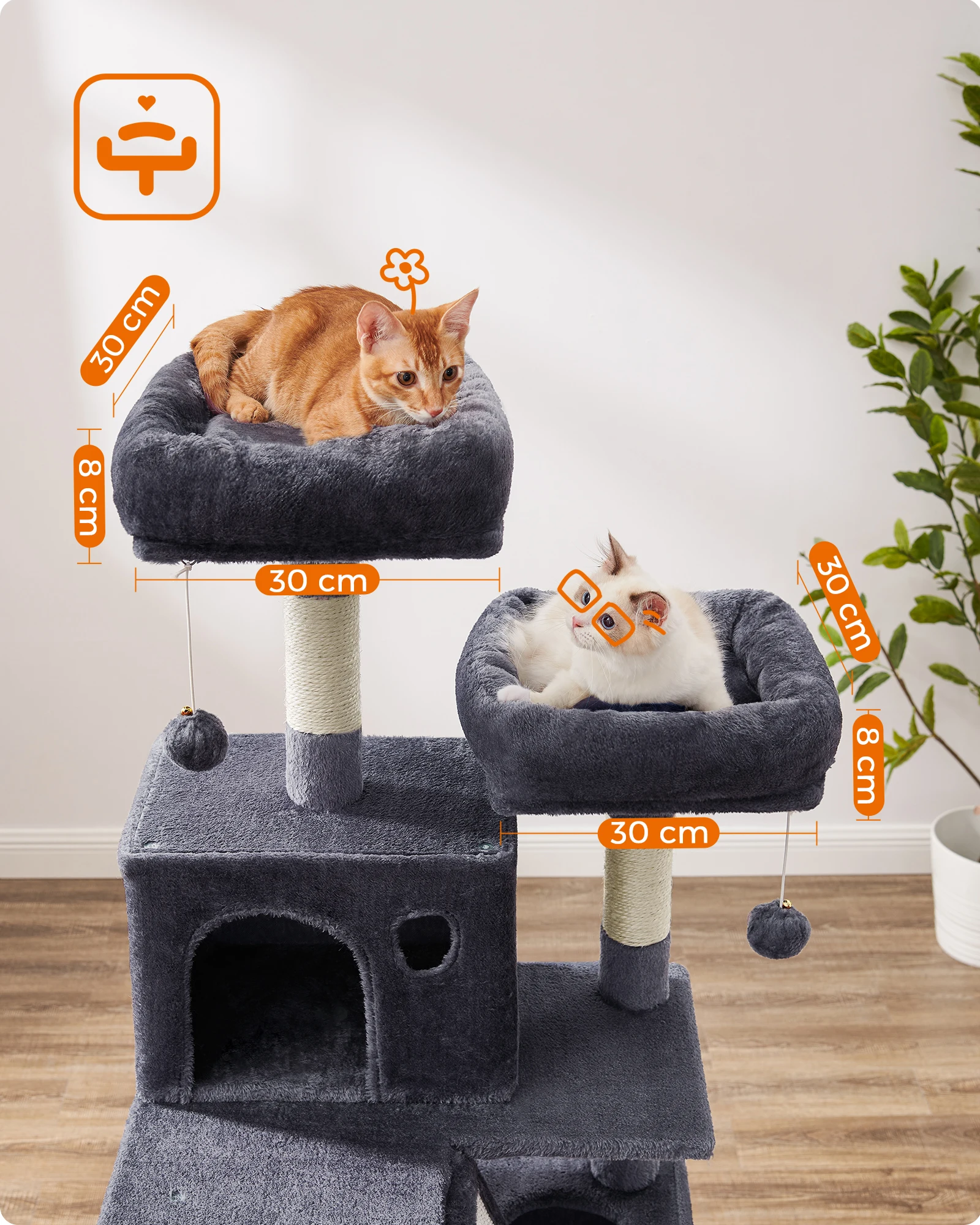 Arbre à Chat gris foncé - Hauteur 168cm – Image 2