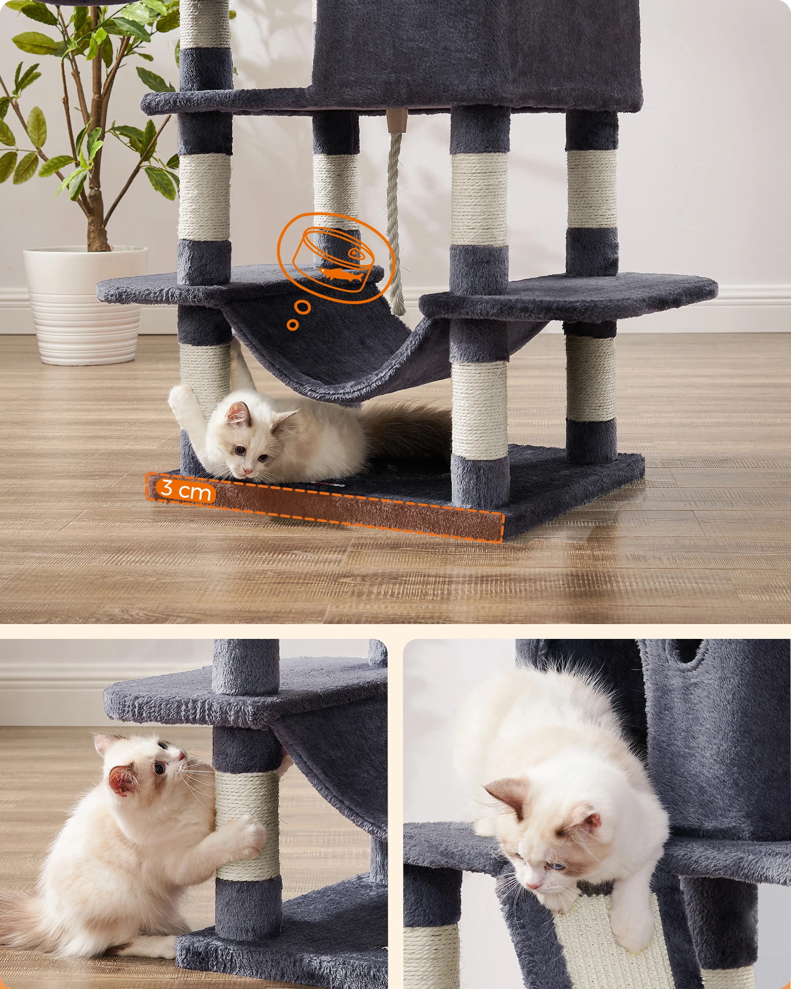 Arbre à Chat gris foncé - Hauteur 168cm – Image 5