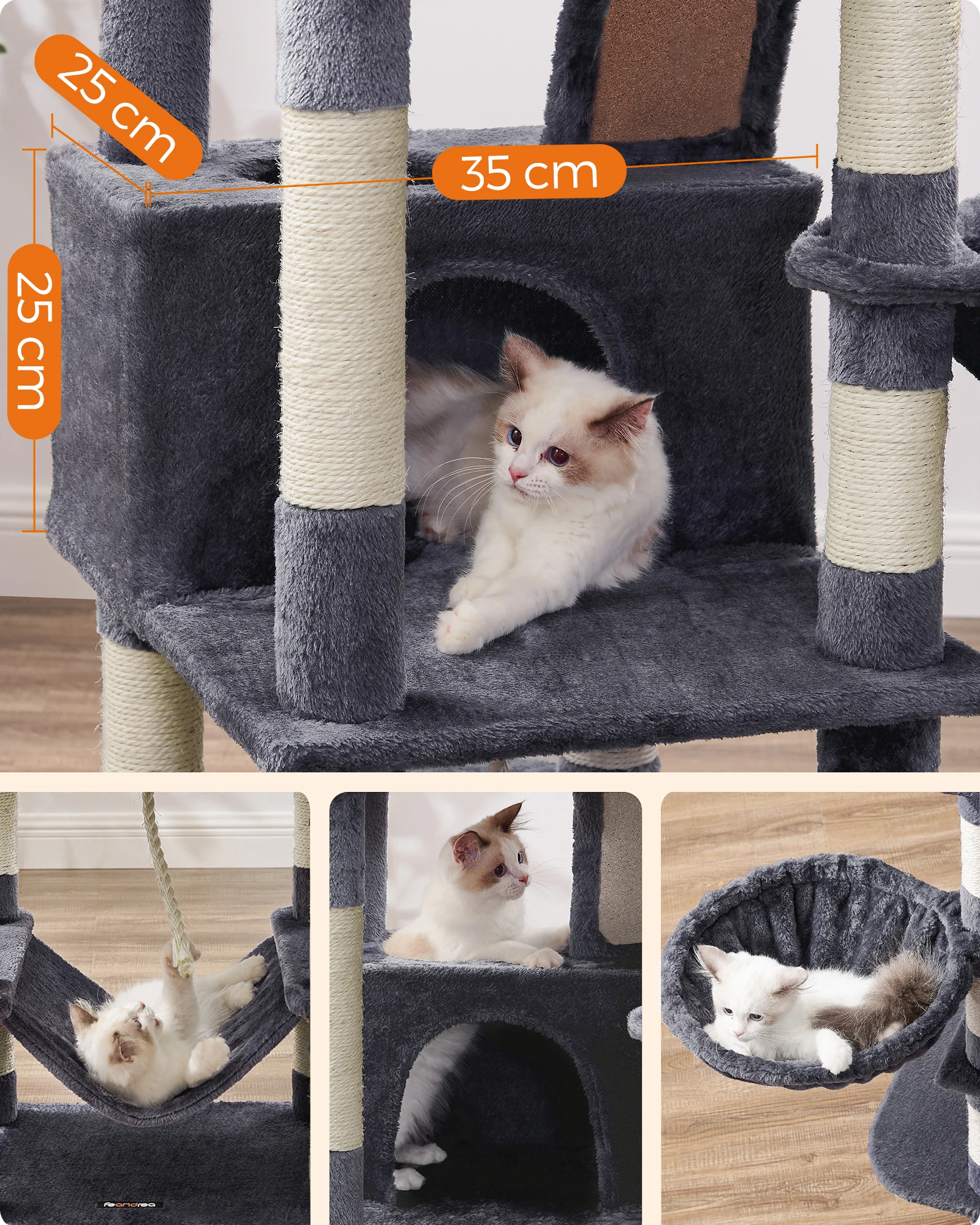 Arbre à Chat gris foncé - Hauteur 168cm – Image 3