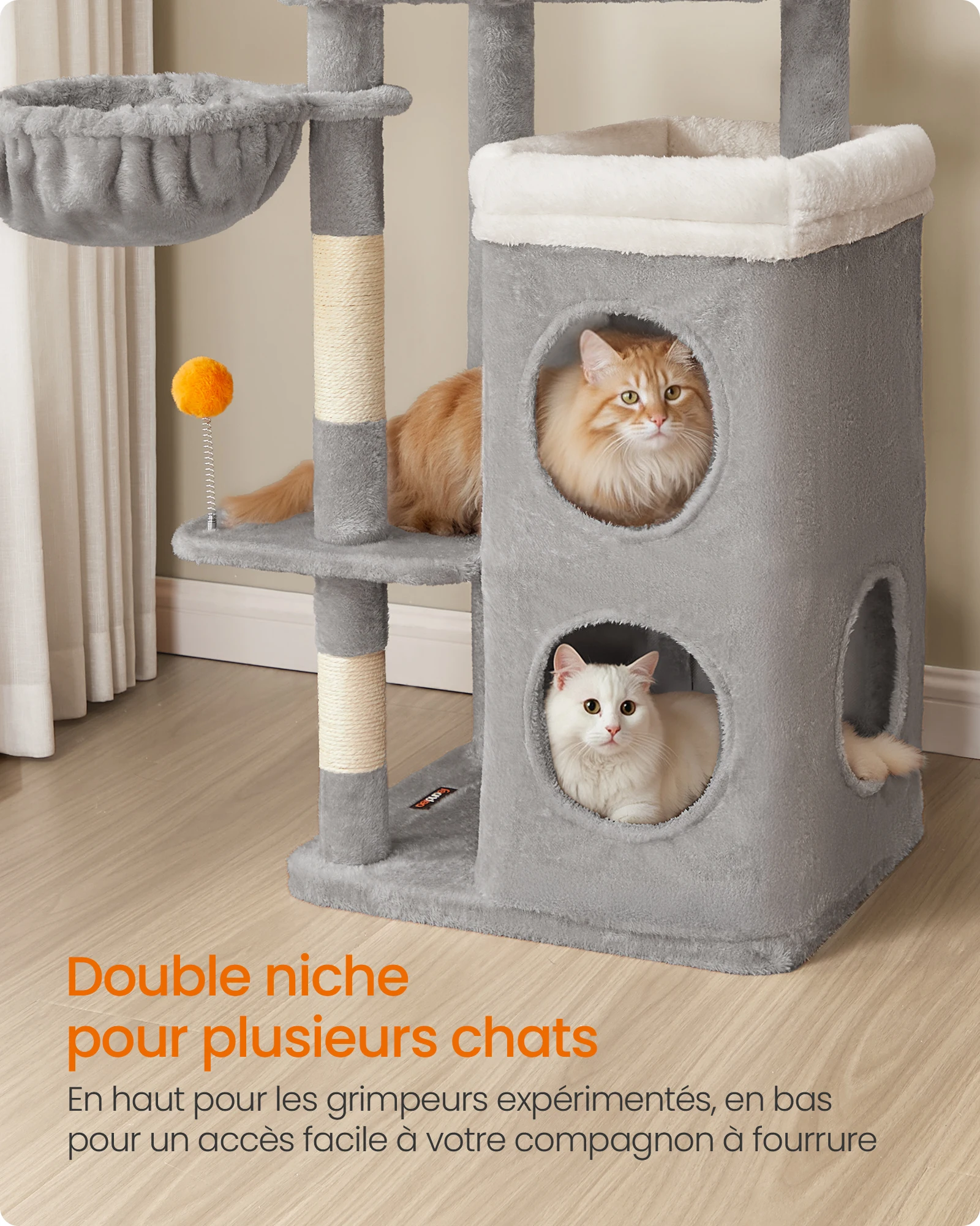 Arbre à Chat gris clair - Hauteur 152cm – Image 3