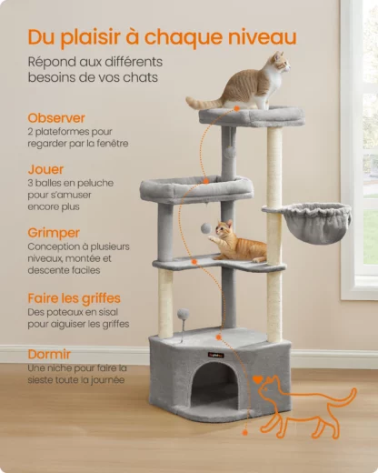Arbre à Chat gris clair - Hauteur 147cm – Image 4