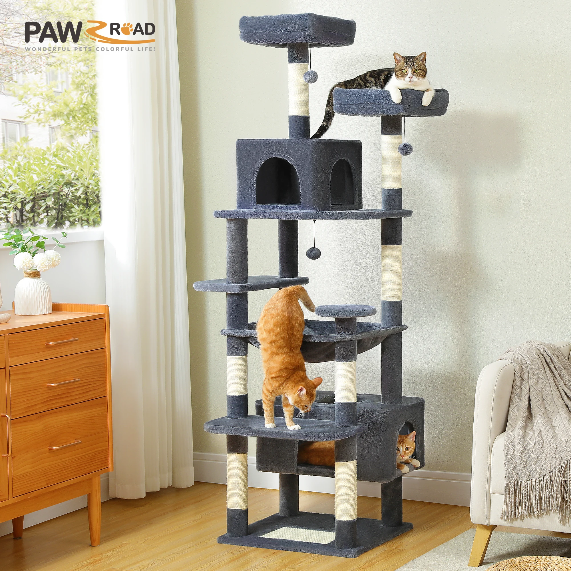 Arbre à Chat gris foncé - Hauteur 184cm – Image 2