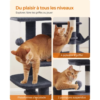 Arbre à Chat gris foncé - Hauteur 112cm – Image 4
