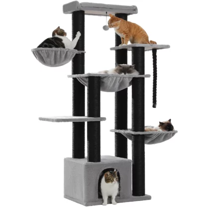 Arbre à Chat XXL gris clair - Hauteur 169cm