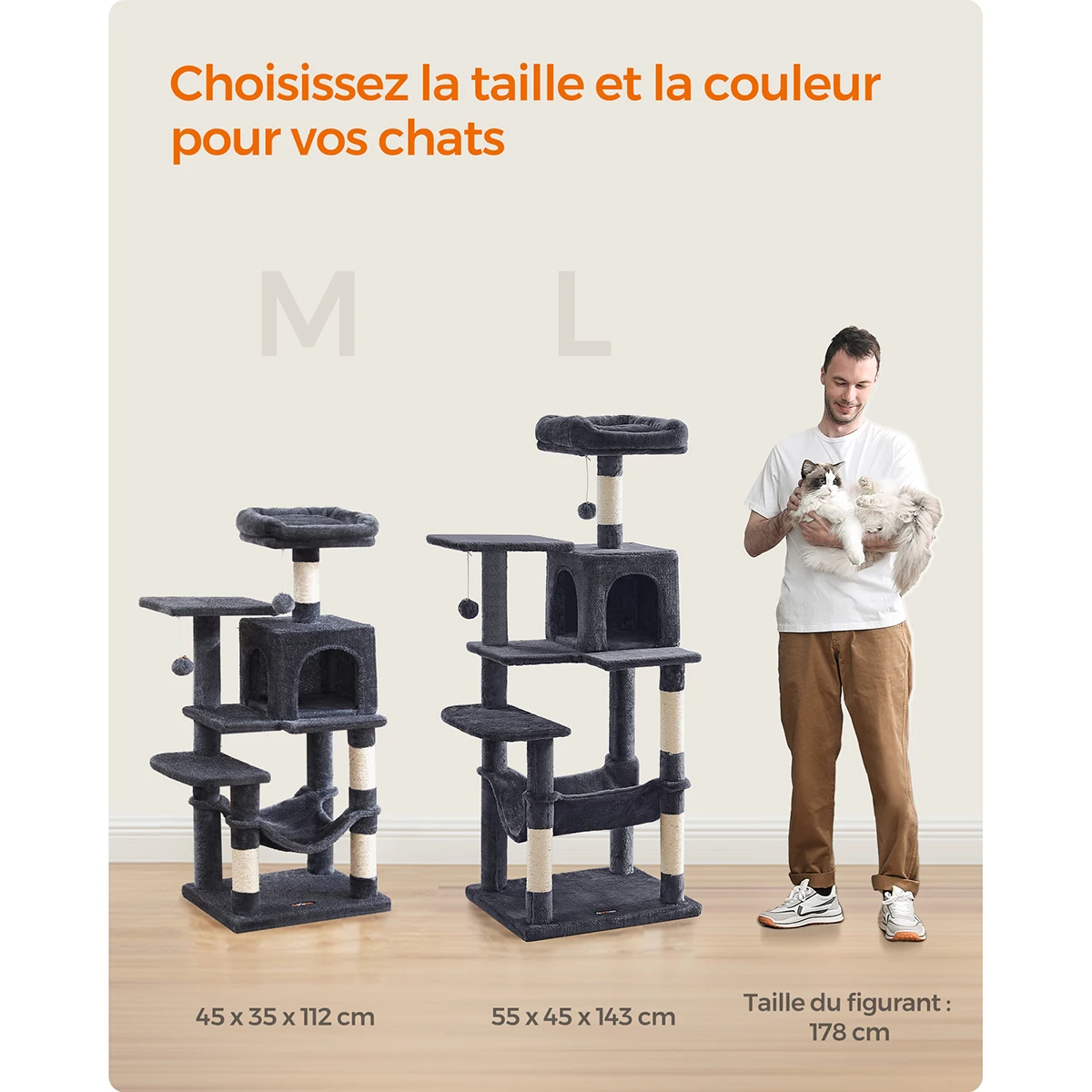 Arbre à Chat beige - Hauteur 112cm – Image 5