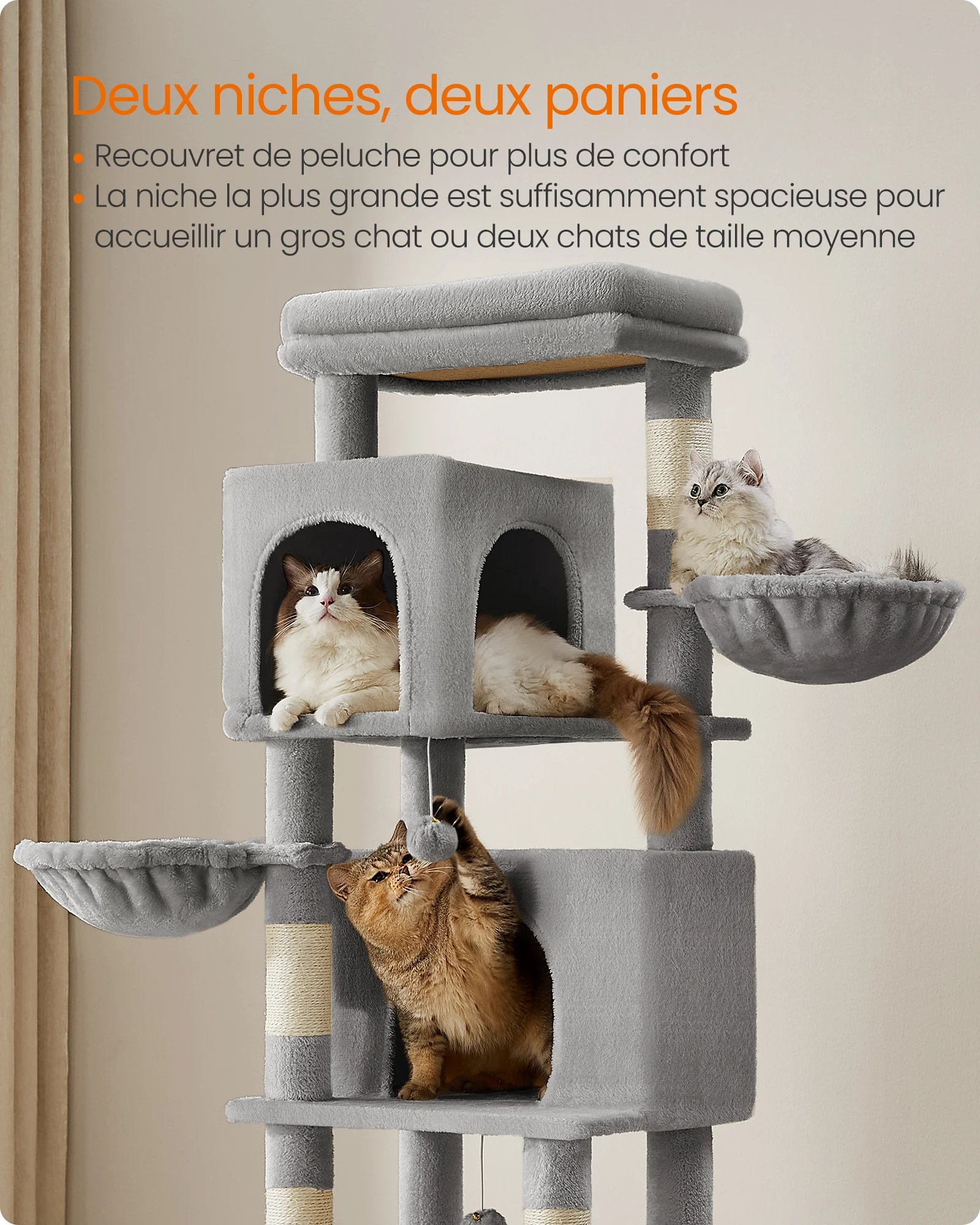 Arbre à Chat blanc - Hauteur 175cm – Image 3