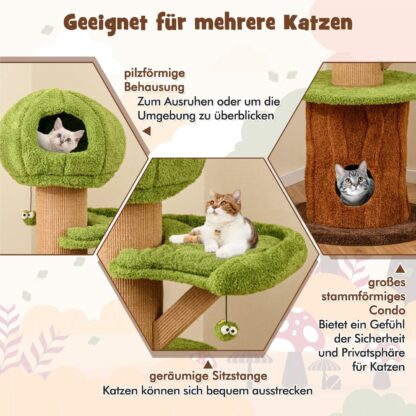Arbre à Chat marron et vert design - Hauteur 148cm – Image 6