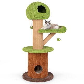 Arbre à Chat marron et vert design - Hauteur 148cm