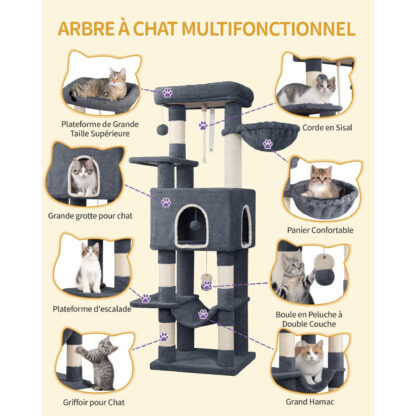 Arbre à Chat gris foncé - Hauteur 149cm – Image 4