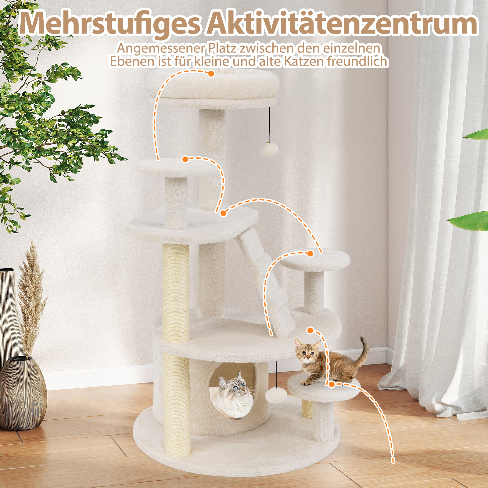 Arbre à Chat blanc - Hauteur 101cm – Image 2