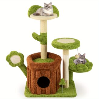 Arbre à Chat marron et vert design - Hauteur 92cm