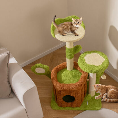 Arbre à Chat marron et vert design - Hauteur 92cm – Image 3