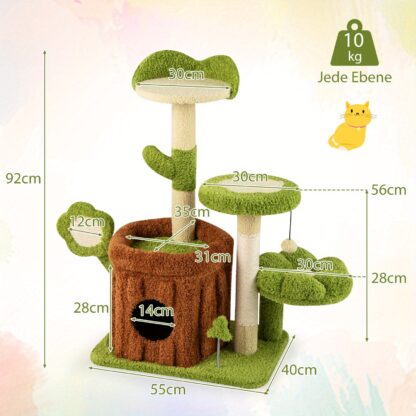 Arbre à Chat marron et vert design - Hauteur 92cm – Image 2