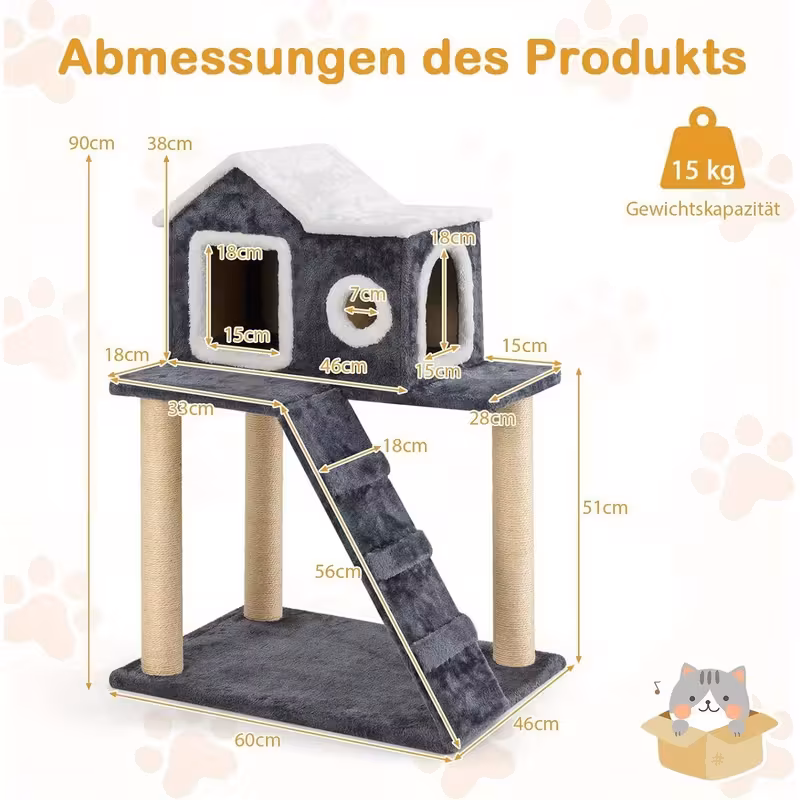 Arbre à Chat gris foncé - Hauteur 88cm – Image 2